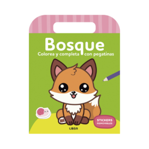 COLOREA Y COMPLETA CON PEGATINAS - BOSQUE